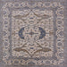 Square Mid-Century Modern Khaki Rose Pink Oriental Rug, urb1652