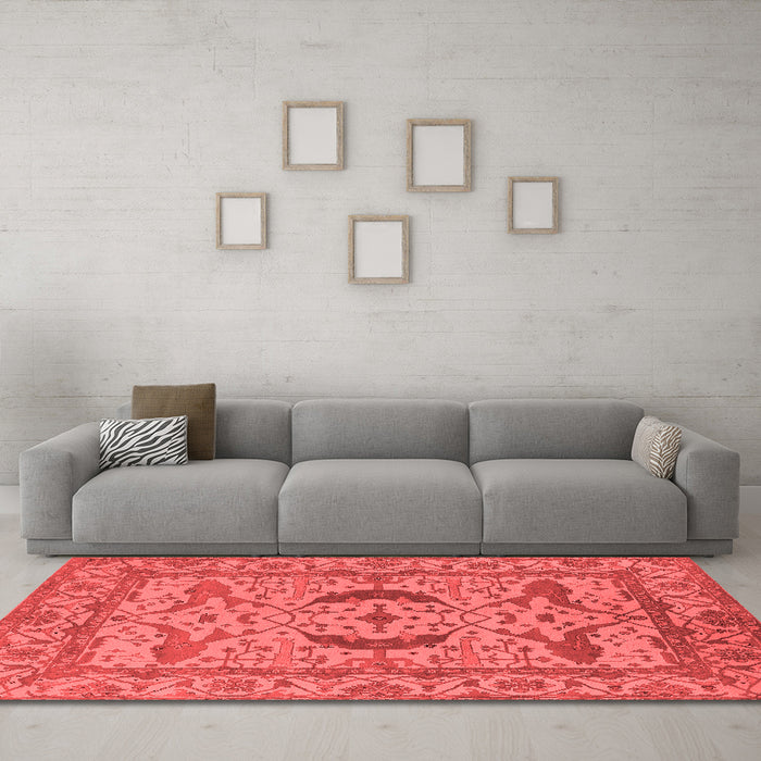 Industrial Red Washable Rugs