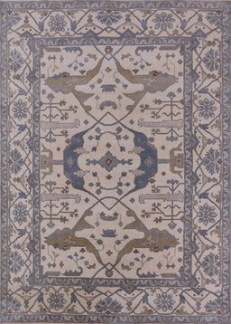 Mid-Century Modern Khaki Rose Pink Oriental Rug, urb1652