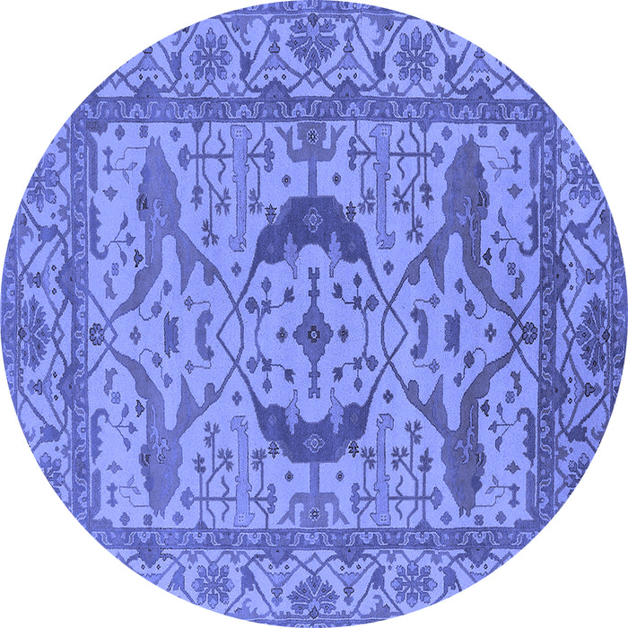 Round Oriental Blue Industrial Rug, urb1652blu