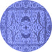 Round Oriental Blue Industrial Rug, urb1652blu