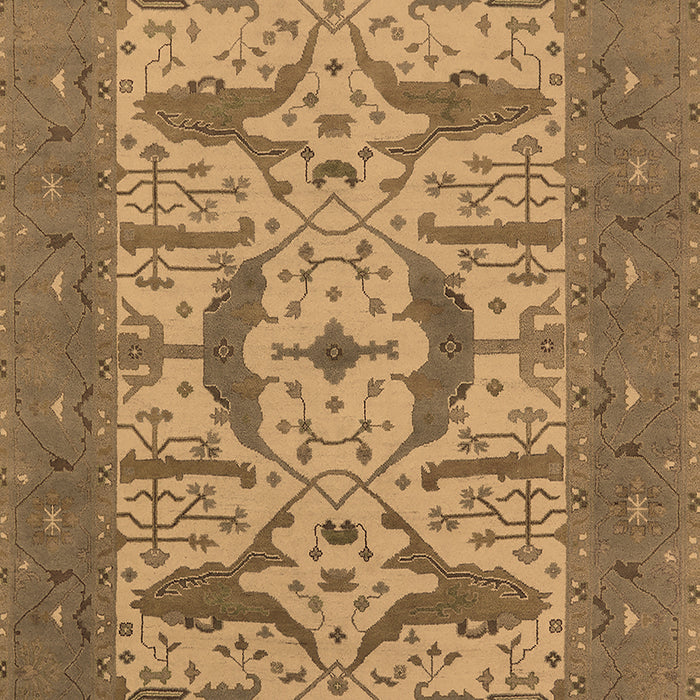 Machine Washable Oriental Brown Industrial Rug, wshurb1653brn
