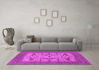 Machine Washable Oriental Pink Industrial Rug, wshurb1653pnk