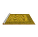 Sideview of Machine Washable Oriental Yellow Industrial Rug, wshurb1653yw