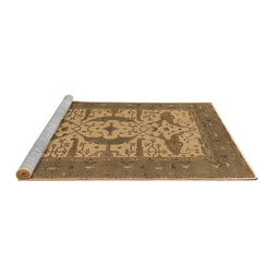 Sideview of Machine Washable Oriental Brown Industrial Rug, wshurb1653brn