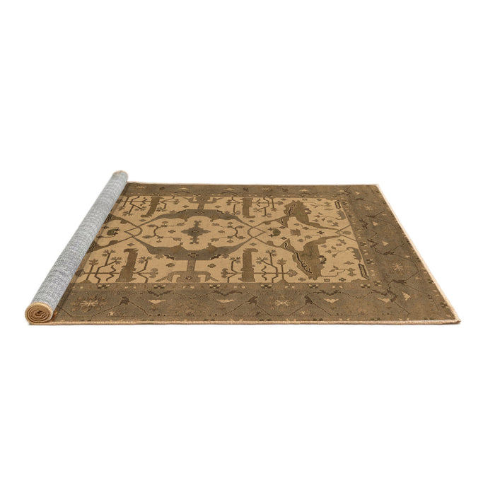 Sideview of Machine Washable Oriental Brown Industrial Rug, wshurb1653brn