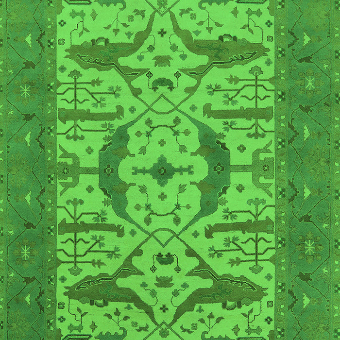 Machine Washable Oriental Green Industrial Area Rugs, wshurb1653grn