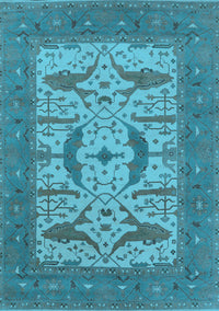 Oriental Light Blue Industrial Rug, urb1653lblu