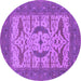 Round Oriental Purple Industrial Rug, urb1653pur