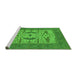 Sideview of Machine Washable Oriental Green Industrial Area Rugs, wshurb1653grn
