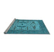 Sideview of Machine Washable Oriental Light Blue Industrial Rug, wshurb1653lblu