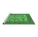 Sideview of Machine Washable Oriental Emerald Green Industrial Area Rugs, wshurb1653emgrn