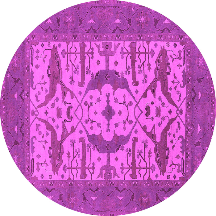 Round Oriental Pink Industrial Rug, urb1653pnk