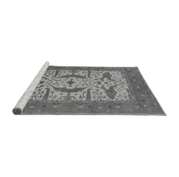 Sideview of Machine Washable Oriental Gray Industrial Rug, wshurb1653gry