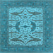 Square Oriental Light Blue Industrial Rug, urb1653lblu