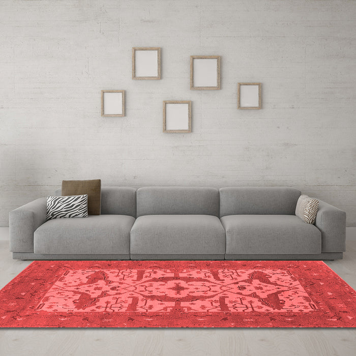 Industrial Red Washable Rugs