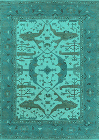 Oriental Turquoise Industrial Rug, urb1653turq