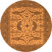 Round Oriental Orange Industrial Rug, urb1653org