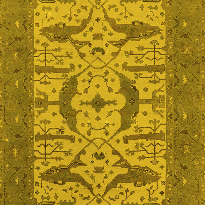 Machine Washable Oriental Yellow Industrial Rug, wshurb1653yw