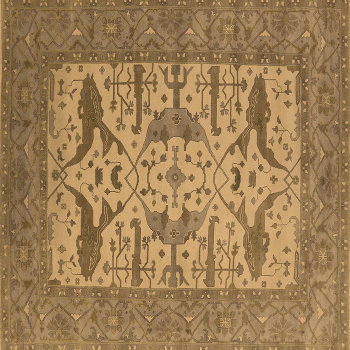 Square Oriental Brown Industrial Rug, urb1654brn