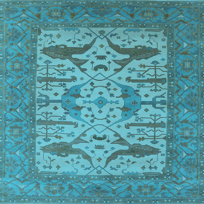 Square Oriental Light Blue Industrial Rug, urb1654lblu