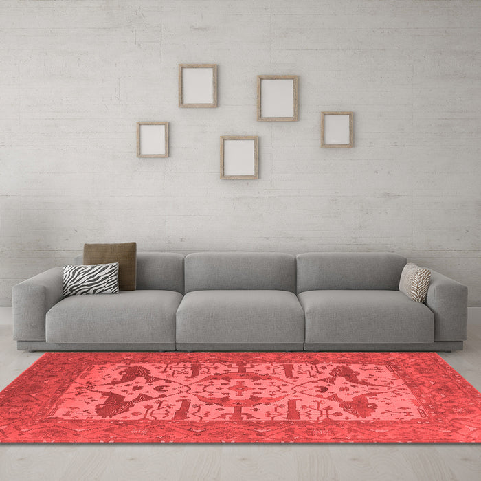 Industrial Red Washable Rugs