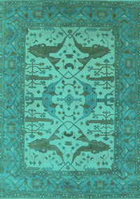 Oriental Turquoise Industrial Rug, urb1654turq