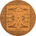 Round Oriental Orange Industrial Rug, urb1654org