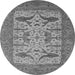 Round Oriental Gray Industrial Rug, urb1654gry