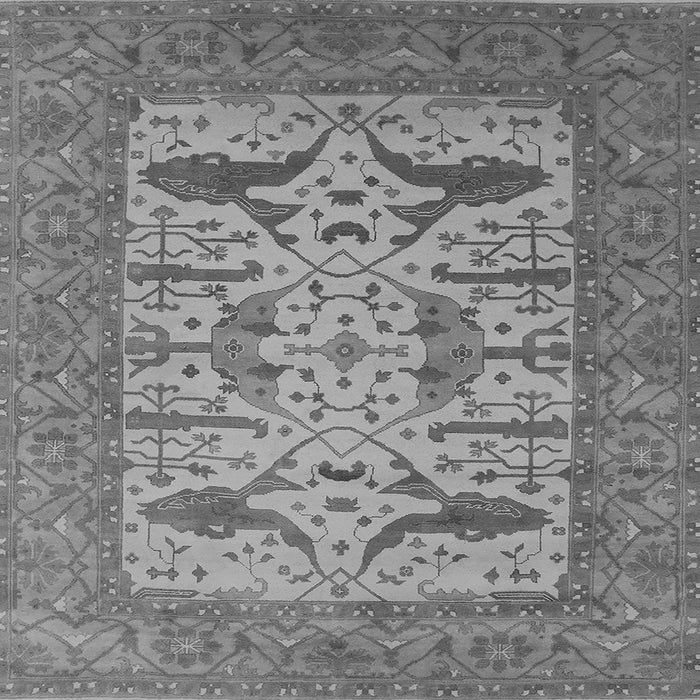 Square Machine Washable Oriental Gray Industrial Rug, wshurb1654gry