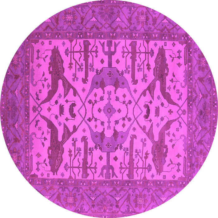 Round Oriental Pink Industrial Rug, urb1654pnk