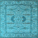 Square Oriental Light Blue Industrial Rug, urb1655lblu