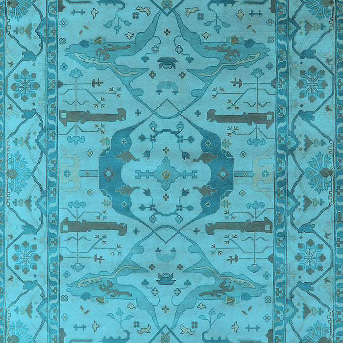 Machine Washable Oriental Light Blue Industrial Rug, wshurb1655lblu
