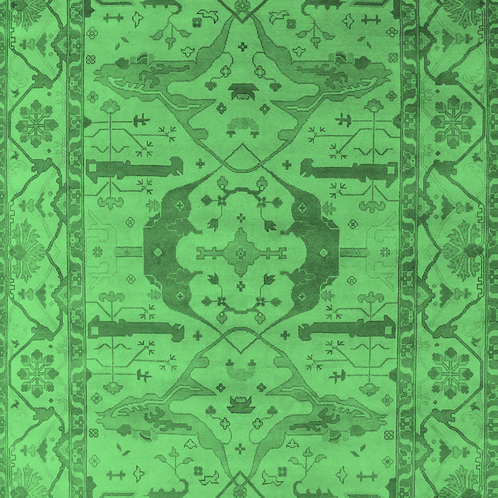 Machine Washable Oriental Emerald Green Industrial Area Rugs, wshurb1655emgrn