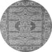 Round Oriental Gray Industrial Rug, urb1655gry