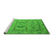 Sideview of Machine Washable Oriental Green Industrial Area Rugs, wshurb1655grn