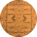 Round Oriental Orange Industrial Rug, urb1655org