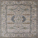 Square Mid-Century Modern Sandstone Brown Oriental Rug, urb1655