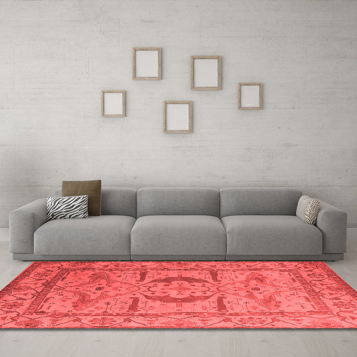Industrial Red Washable Rugs