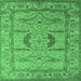 Square Oriental Emerald Green Industrial Rug, urb1655emgrn