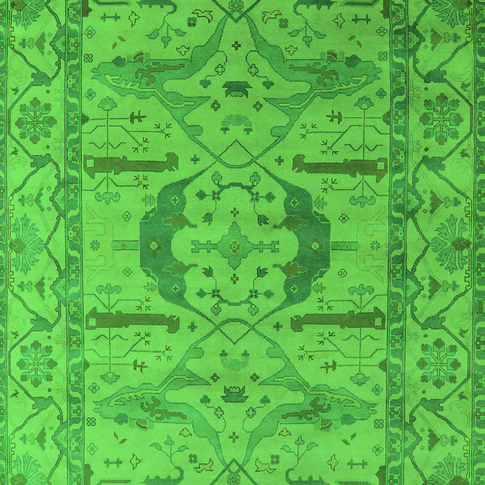 Machine Washable Oriental Green Industrial Area Rugs, wshurb1655grn