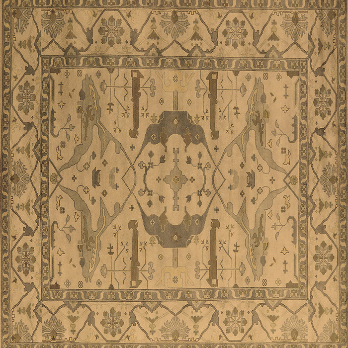 Square Machine Washable Oriental Brown Industrial Rug, wshurb1655brn