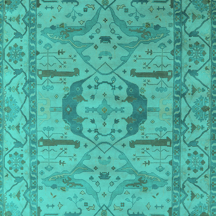 Machine Washable Oriental Turquoise Industrial Area Rugs, wshurb1655turq