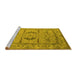 Sideview of Machine Washable Oriental Yellow Industrial Rug, wshurb1655yw