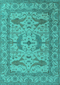 Oriental Turquoise Industrial Rug, urb1656turq