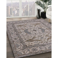 Mid-Century Modern Sandstone Brown Oriental Rug, urb1656