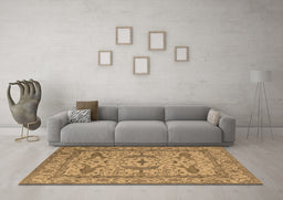 Machine Washable Oriental Brown Industrial Rug in a Living Room,, wshurb1656brn