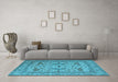 Machine Washable Oriental Light Blue Industrial Rug in a Living Room, wshurb1656lblu