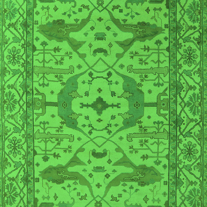 Machine Washable Oriental Green Industrial Area Rugs, wshurb1656grn
