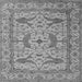 Square Machine Washable Oriental Gray Industrial Rug, wshurb1656gry